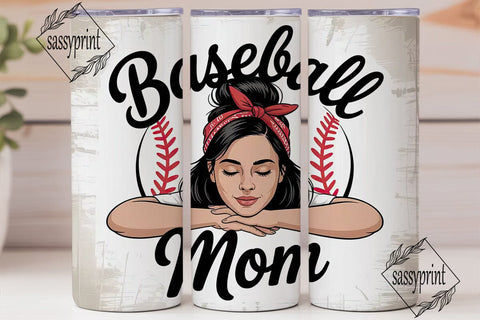 Baseball Mom 20oz Tumbler Wrap Sublimation sassyprint 
