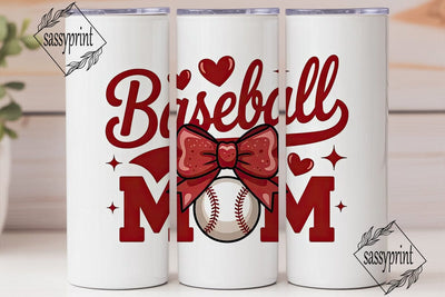 Baseball Mom 20oz Tumbler Wrap Sublimation sassyprint 