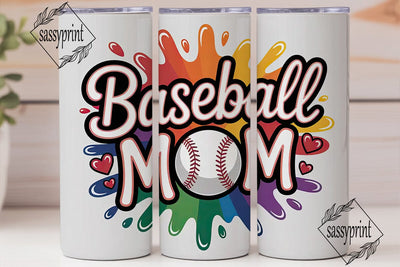 Baseball Mom 20oz Tumbler Wrap Sublimation sassyprint 