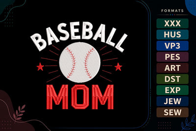 Baseball Mom Embroidery Design - Sports Mom Embroidery/Applique DESIGNS sg embroidery 