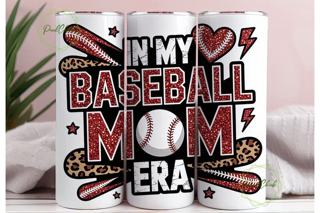 Baseball Mom Era 20oz Tumbler Wrap Sublimation PixelChick 
