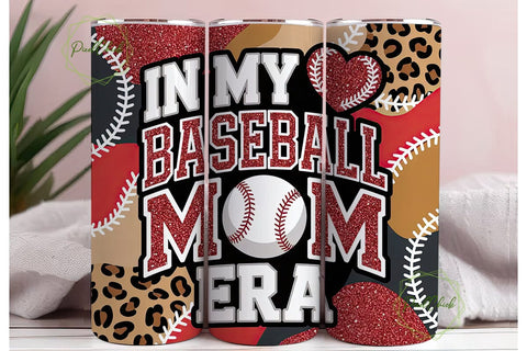 Baseball Mom Era 20oz Tumbler Wrap Sublimation PixelChick 