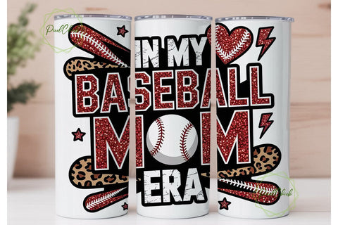 Baseball Mom Era 20oz Tumbler Wrap Sublimation PixelChick 