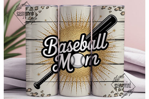 Baseball Mom Glitter Leopard Tumbler Sublimation sassyprint 