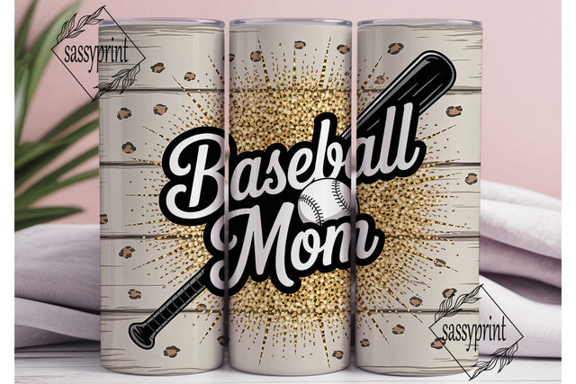 Baseball Mom Glitter Leopard Tumbler Sublimation sassyprint 
