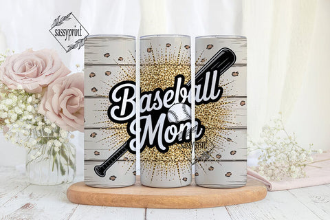 Baseball Mom Glitter Leopard Tumbler Sublimation sassyprint 