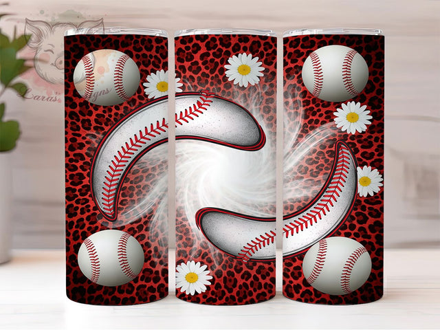 Baseball Mom Leopard Game Day Tumbler, Leopard Print Tumbler, Sports Mom Tumbler, 20oz Sublimation Wrap, Baseball Mom Design, Animal Print Tumbler, Game Day Tumbler Wrap Sublimation Lara' s Designs 