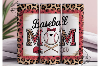 Baseball MOM Leopard Print Tumbler Wrap Sublimation sassyprint 