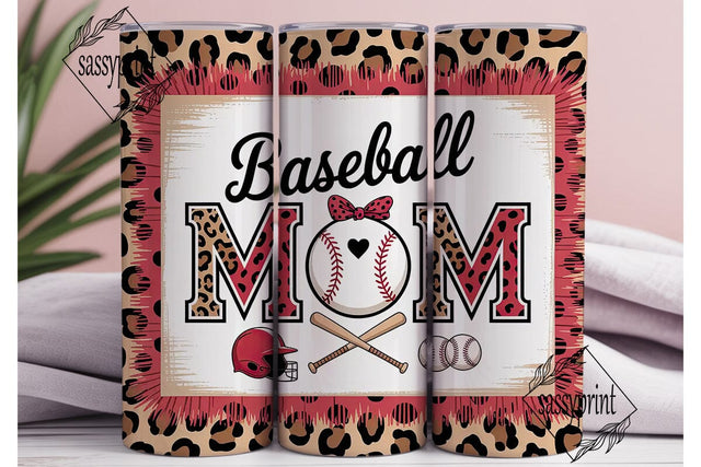 Baseball MOM Leopard Print Tumbler Wrap Sublimation sassyprint 