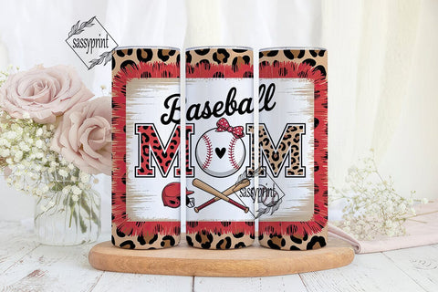 Baseball MOM Leopard Print Tumbler Wrap Sublimation sassyprint 