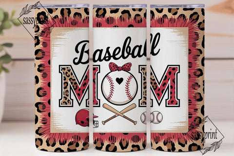 Baseball MOM Leopard Print Tumbler Wrap Sublimation sassyprint 