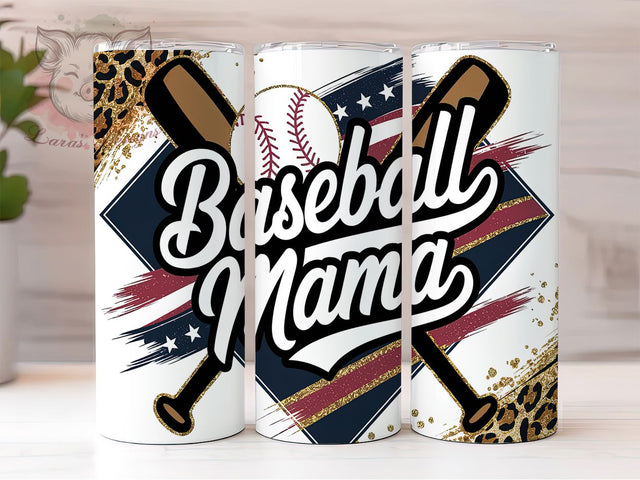 Baseball Mom Patriotic Tumbler Wrap, American Flag Baseball Design, 20oz Skinny Tumbler Wrap, Sports Mom Sublimation Art, Independence Day Baseball Gift, USA Baseball Mom Wrap Sublimation Lara' s Designs 