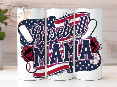 Baseball Mom Patriotic Tumbler Wrap, American Flag Baseball Design, 20oz Skinny Tumbler Wrap, Sports Mom Sublimation Art, Independence Day Baseball Gift, USA Baseball Mom Wrap Sublimation Lara' s Designs 
