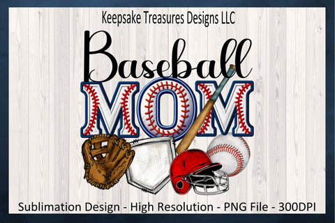 Baseball Mom PNG, Spring Sports Sublimation PNG Design, Game Day, Cheer, Hand Drawn Baseball, Digital Download Sublimation Keepsake Treasures Designs LLC. 