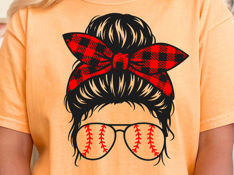 Baseball Mom Svg, Softball Mom Svg, Mom Life Svg, Messy Bun Svg, Messy Bun Hair Svg SVG DesignDestine 