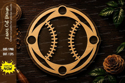 Baseball Monogram Frame Decor Laser Cut SVG File SVG Regulrcrative 