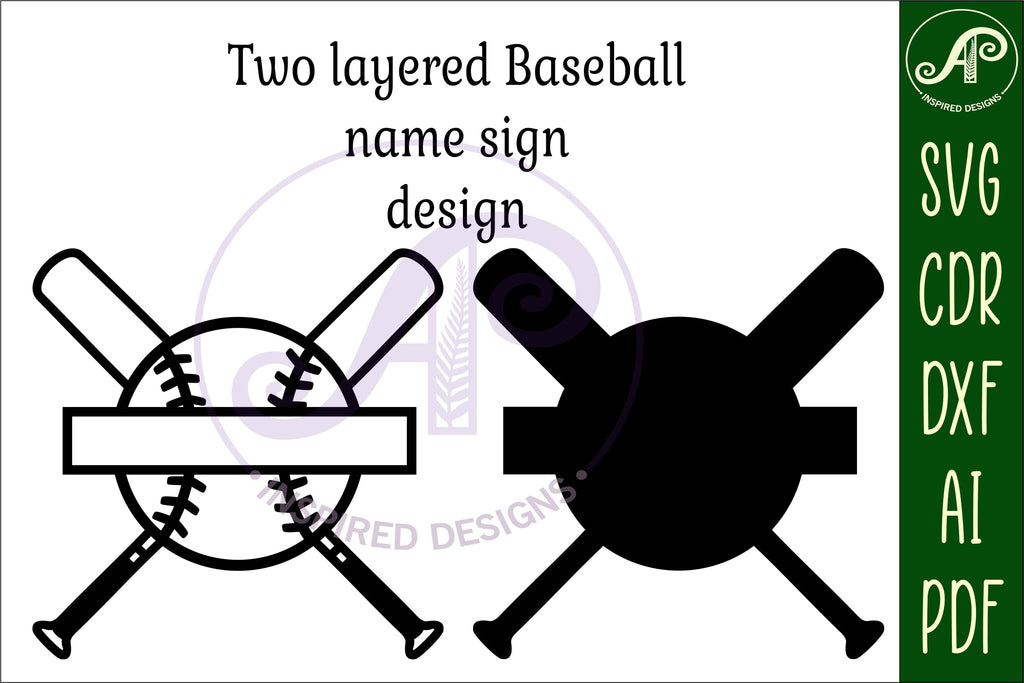Baseball name sign svg laser cut template - So Fontsy