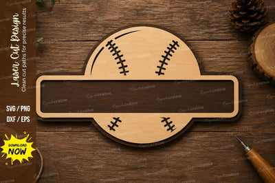 Baseball Name Sign Wall Art Laser Cut SVG File SVG Regulrcrative 