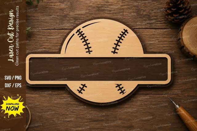 Baseball Name Sign Wall Art Laser Cut SVG File SVG Regulrcrative 