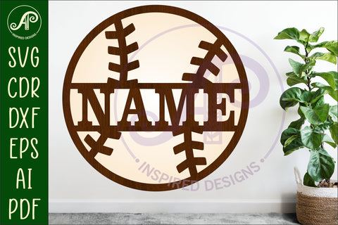 Baseball name wall art sign, SVG personalized SVG APInspireddesigns 