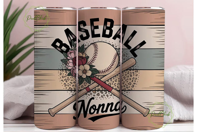 Baseball Nonna 20oz Tumbler Wrap Sublimation PixelChick 