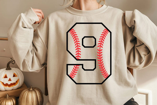 Baseball Number Nine Svg, Ninth Birthday Svg, Baseball Nine Png, Baseball Mom, Jersey Number SVG DesignDestine 
