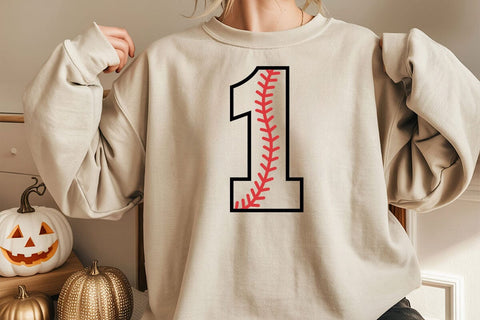 Baseball Number One Svg, First Birthday Svg, Baseball One Png, Baseball Mom, First Bday, Jersey Number SVG DesignDestine 