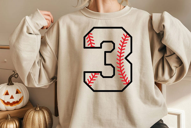 Baseball Number Three Svg, Third Birthday Svg, Baseball Three Png, Baseball Mom, Jersey Number SVG DesignDestine 