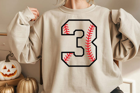 Baseball Number Three Svg, Third Birthday Svg, Baseball Three Png, Baseball Mom, Jersey Number SVG DesignDestine 