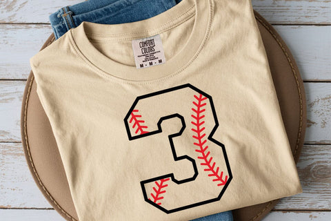 Baseball Number Three Svg, Third Birthday Svg, Baseball Three Png, Baseball Mom, Jersey Number SVG DesignDestine 