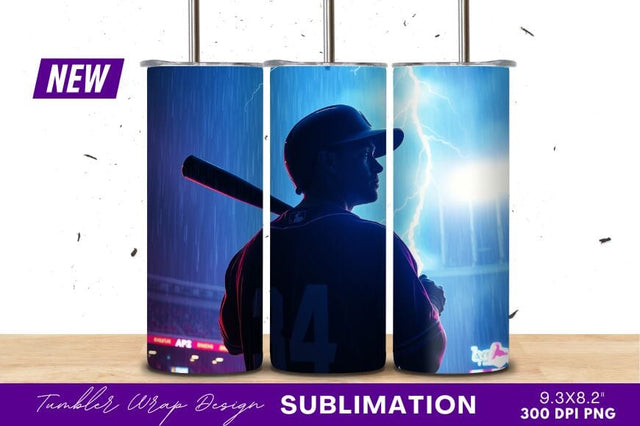 Baseball Player In Stormy Weather Night Sublimation Regulrcrative 
