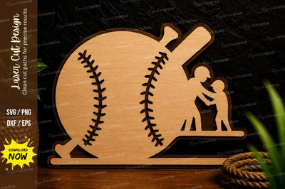Baseball Player Laser Cut Svg Design SVG Regulrcrative 