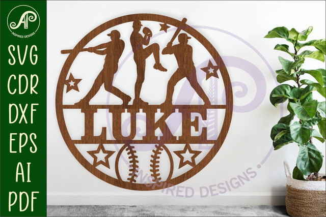Baseball players name wall art sign, SVG personalized SVG APInspireddesigns 