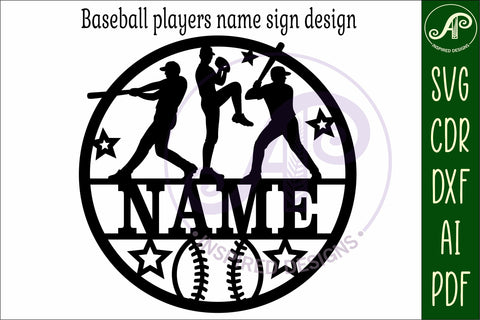 Baseball players name wall art sign, SVG personalized SVG APInspireddesigns 
