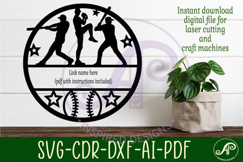 Baseball players name wall art sign, SVG personalized SVG APInspireddesigns 