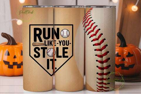 Baseball Run Like Stole It Tumbler Wrap Sublimation PixelChick 