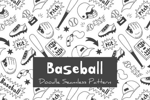 Baseball Seamless Pattern Paper Background Digital Pattern Rin Green 