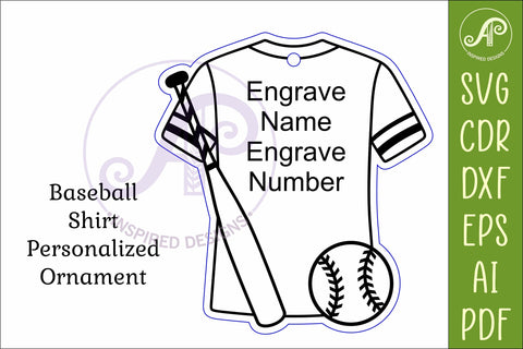 Baseball shirt Christmas Ornament SVG laser cut SVG APInspireddesigns 