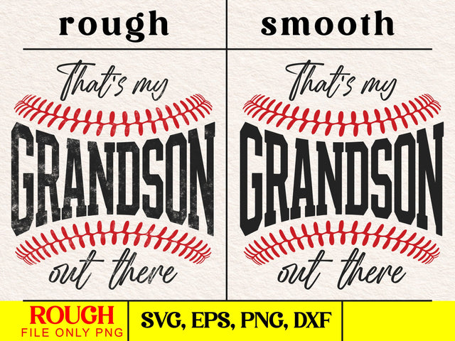 Baseball Sideline Cheer Svg Png That's my Grandson out There SVG Varsity Baseball Grandma Grandad Game Day Sports Team Softball Shirt SVG DesignDestine 