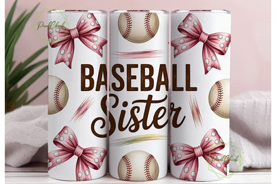 Baseball Sister 20oz Tumbler Wrap Sublimation PixelChick 