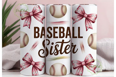 Baseball Sister 20oz Tumbler Wrap Sublimation PixelChick 