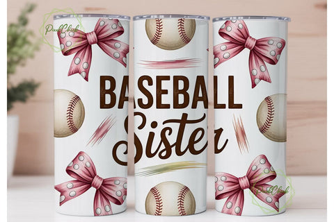 Baseball Sister 20oz Tumbler Wrap Sublimation PixelChick 