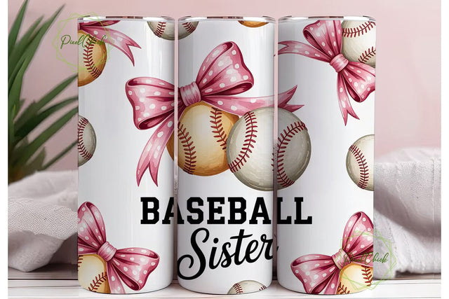 Baseball Sister 20oz Tumbler Wrap Sublimation PixelChick 