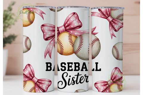 Baseball Sister 20oz Tumbler Wrap Sublimation PixelChick 