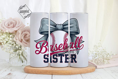 Baseball Sister 20oz Tumbler Wrap Sublimation sassyprint 