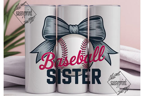 Baseball Sister 20oz Tumbler Wrap Sublimation sassyprint 