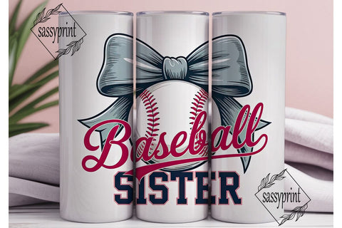 Baseball Sister 20oz Tumbler Wrap Sublimation sassyprint 