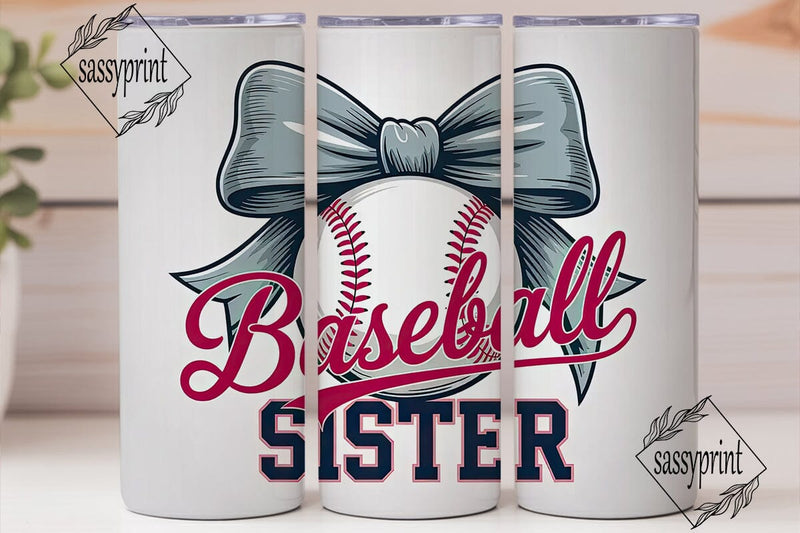 Baseball Sister 20oz Tumbler Wrap Sublimation sassyprint 