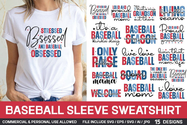 Baseball Sleeve Sweatshirt Svg Bundle SVG designmaster24 