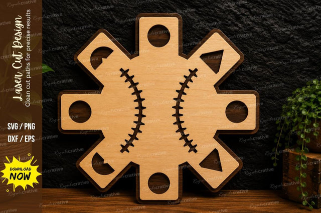 Baseball Snowflake Laser Cut Svg Design SVG Regulrcrative 